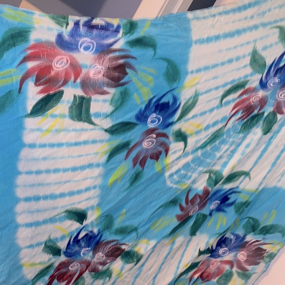 Beach/House Blue Floral Tie Dye Dress NWOT FREE SIZE - Picture 4 of 4